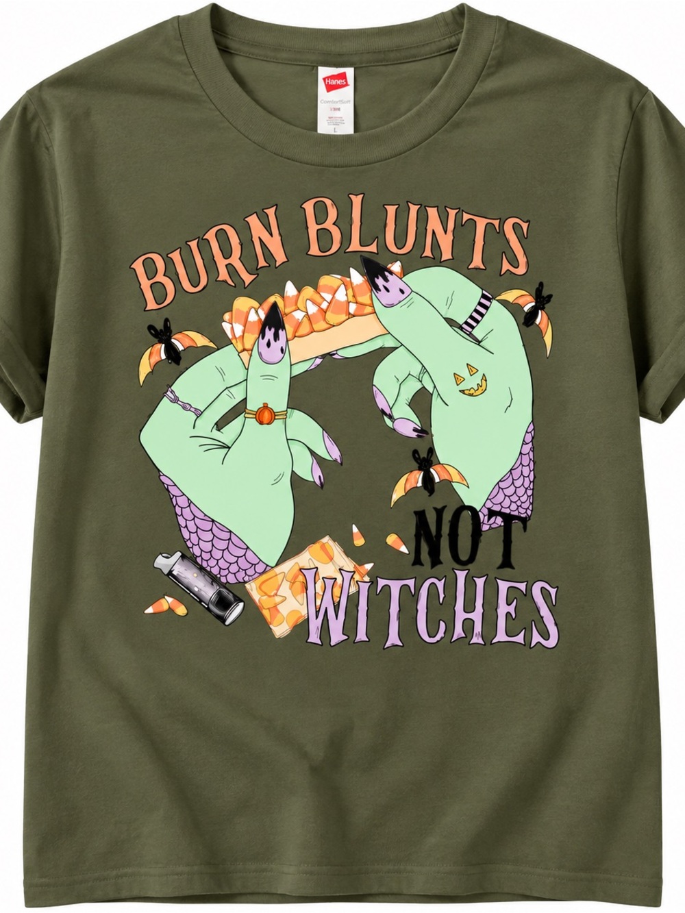 Adult Large NWOT Burn Blunts Not Witches Graphic Tee